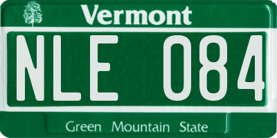 VT license plate NLE084