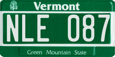 VT license plate NLE087
