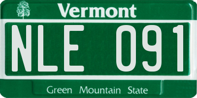 VT license plate NLE091