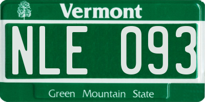 VT license plate NLE093