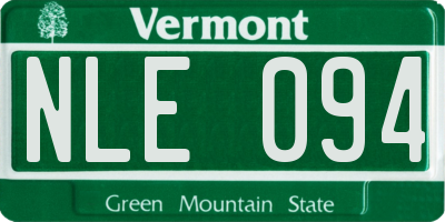 VT license plate NLE094