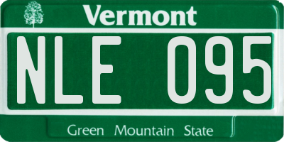VT license plate NLE095