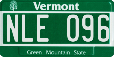 VT license plate NLE096