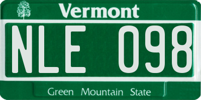 VT license plate NLE098