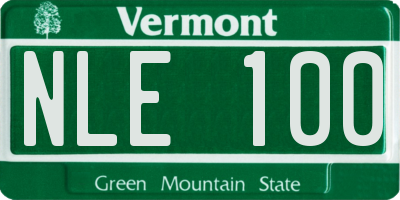 VT license plate NLE100