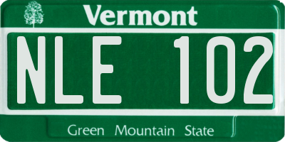 VT license plate NLE102
