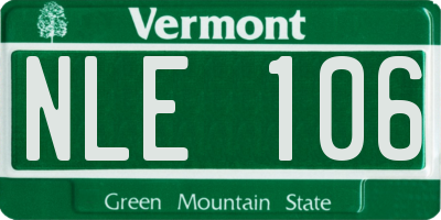 VT license plate NLE106