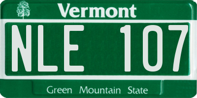 VT license plate NLE107