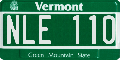 VT license plate NLE110