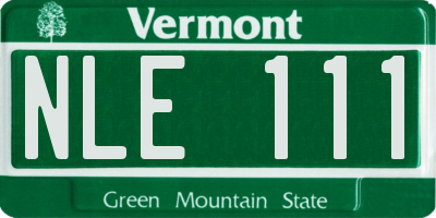 VT license plate NLE111
