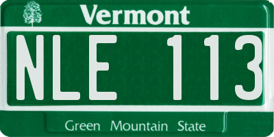 VT license plate NLE113