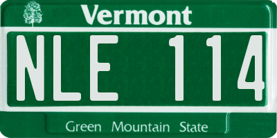 VT license plate NLE114