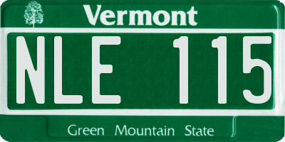VT license plate NLE115