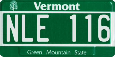 VT license plate NLE116
