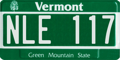 VT license plate NLE117