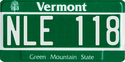VT license plate NLE118