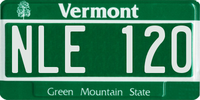 VT license plate NLE120