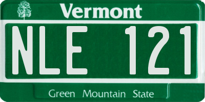 VT license plate NLE121