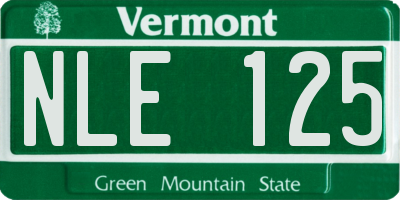 VT license plate NLE125