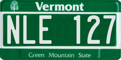 VT license plate NLE127