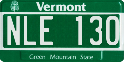 VT license plate NLE130