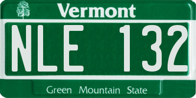VT license plate NLE132