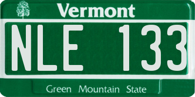 VT license plate NLE133