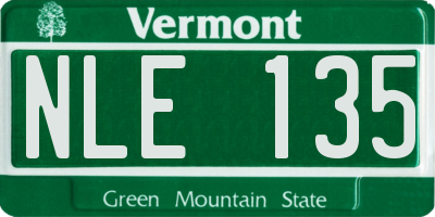 VT license plate NLE135