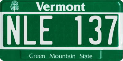 VT license plate NLE137