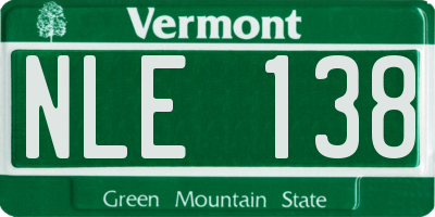 VT license plate NLE138