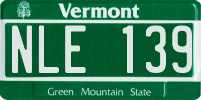 VT license plate NLE139