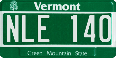 VT license plate NLE140