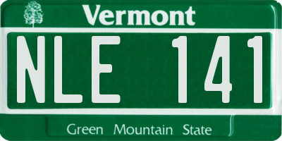 VT license plate NLE141
