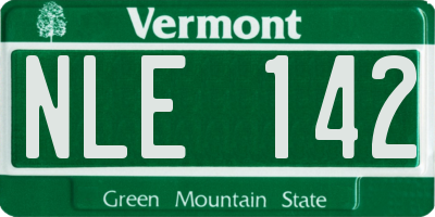 VT license plate NLE142