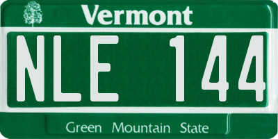 VT license plate NLE144
