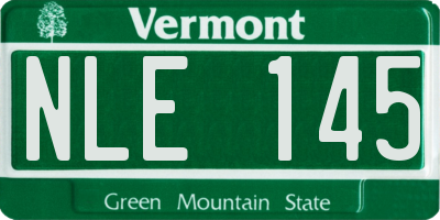 VT license plate NLE145