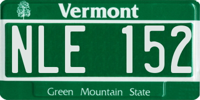VT license plate NLE152
