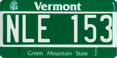 VT license plate NLE153