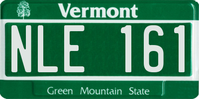 VT license plate NLE161
