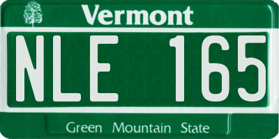 VT license plate NLE165