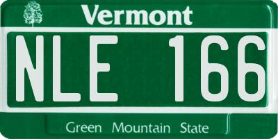 VT license plate NLE166