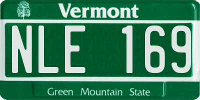 VT license plate NLE169