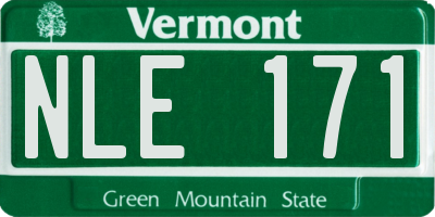 VT license plate NLE171