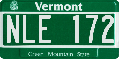 VT license plate NLE172