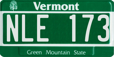 VT license plate NLE173