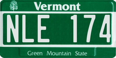 VT license plate NLE174