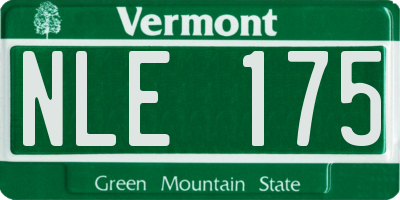 VT license plate NLE175
