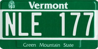 VT license plate NLE177