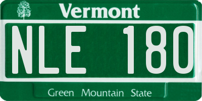 VT license plate NLE180