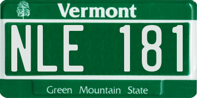 VT license plate NLE181